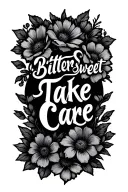 "BitterSweet 4KT Take Care " flowers intertwined tattoo design idea