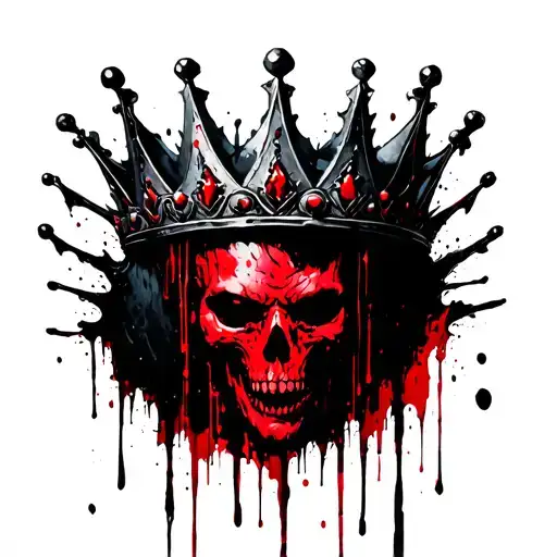 🩸 The Blood Crown Crest It waits above the pit like judgment carved in iron.A crown, jagged and uneven, not worn but t tattoo design idea