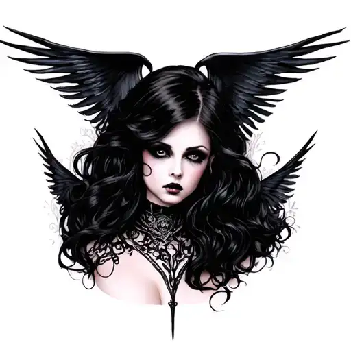Goth very sexy girl tattoo design idea