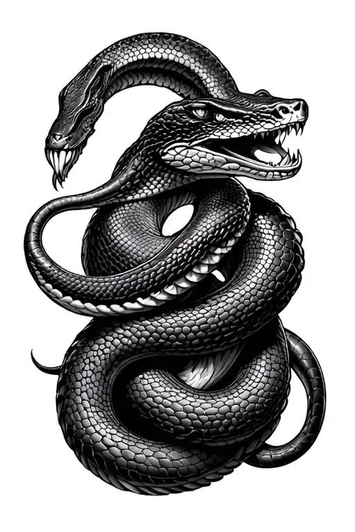 cameo medsua snake coming tattoo design idea