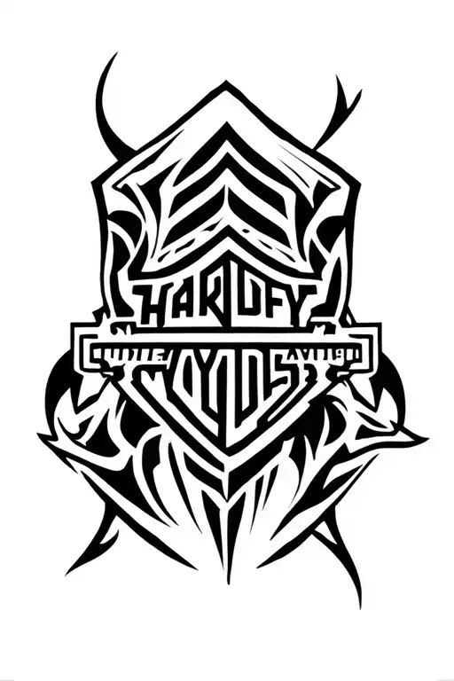 Harley davidson bar and shield tattoo design idea