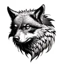 wolf and hawk tattoo design idea