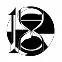 hourglass but also roman numeral 13 tattoo design idea