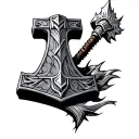 thors mjolnir and stormbreaker tattoo design idea