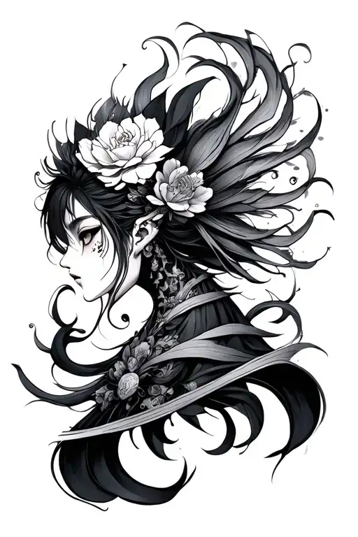 Sukuna domain expansion facing forward tattoo design idea