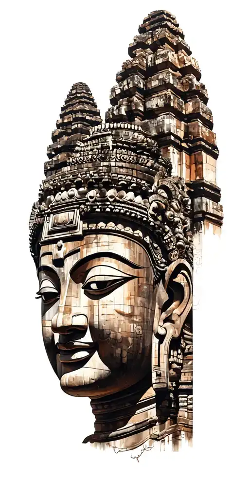 Angkor Wat Bayon tattoo design idea