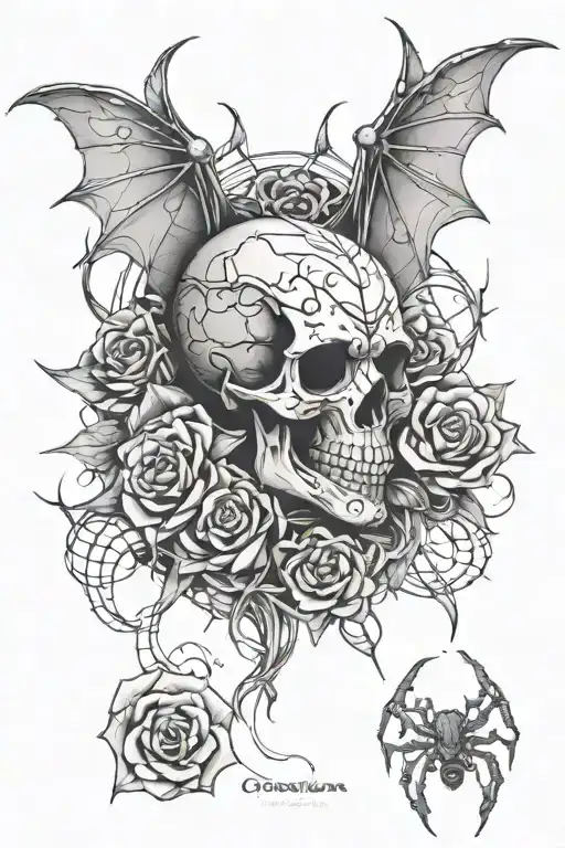 skull,rose,dragon, spider webs,etc. tattoo design idea