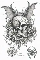 skull,rose,dragon, spider webs,etc. tattoo design idea