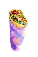burrito with cow and beans tattoo design idea