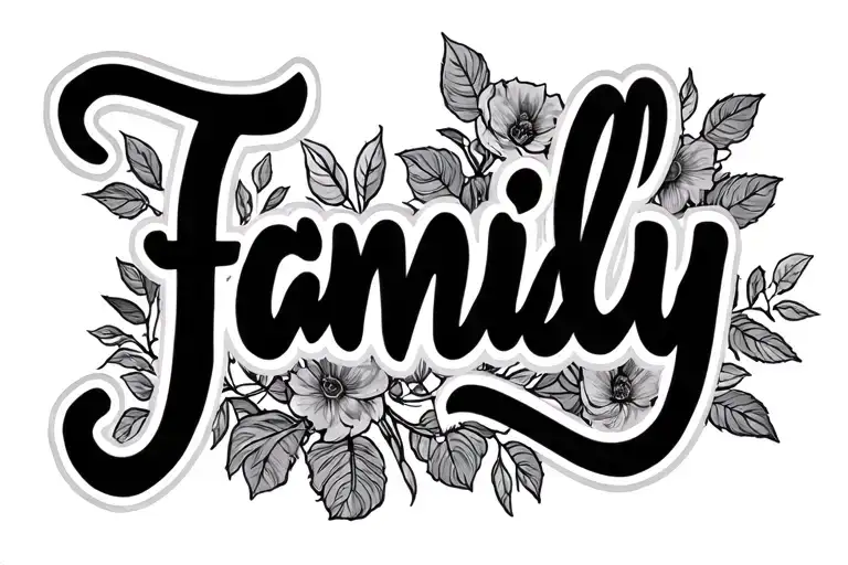 family first letter tattoo design idea