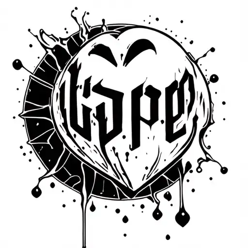 Casper like ghost pouring bleach on a black heart tattoo design idea