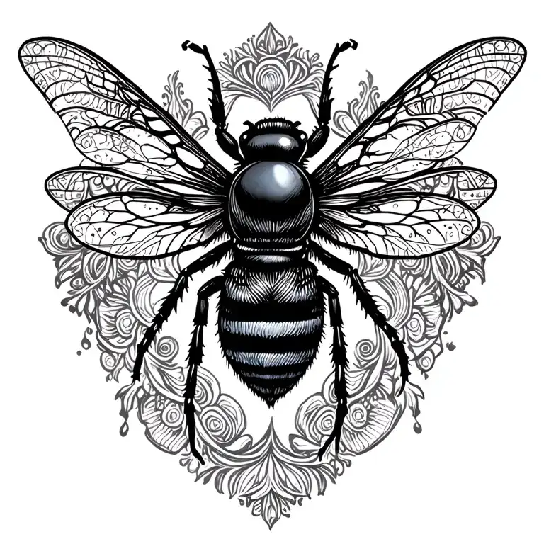 mandala bee tattoo design idea