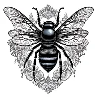 mandala bee tattoo design idea