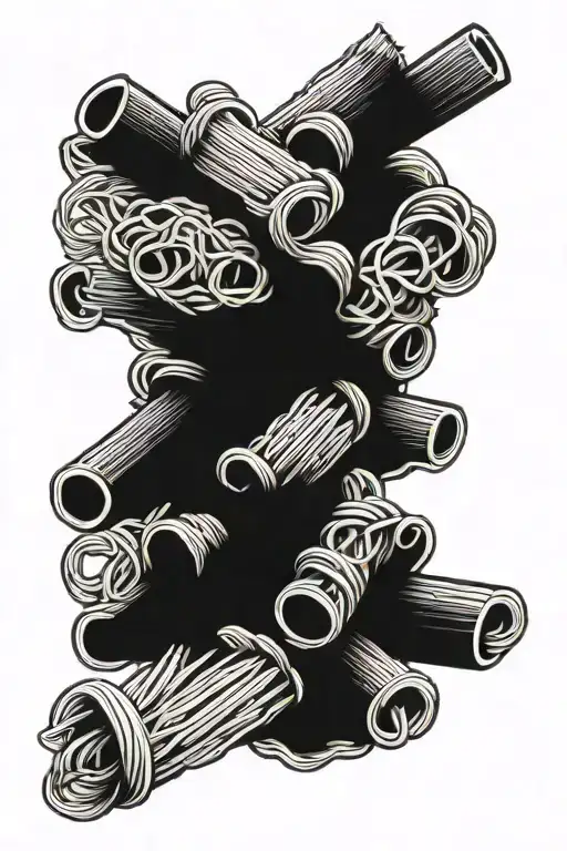 pasta shapes combined tattoo design idea