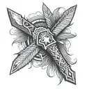 Native American tomahawk tattoo design idea