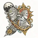 multi religion mythology gods right arm sleeve tattoo design idea