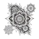 A spiritual mandala design with 5 elements of flavour  tattoo design idea