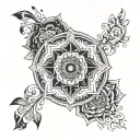 A spiritual mandala design with 5 elements of flavour  tattoo design idea