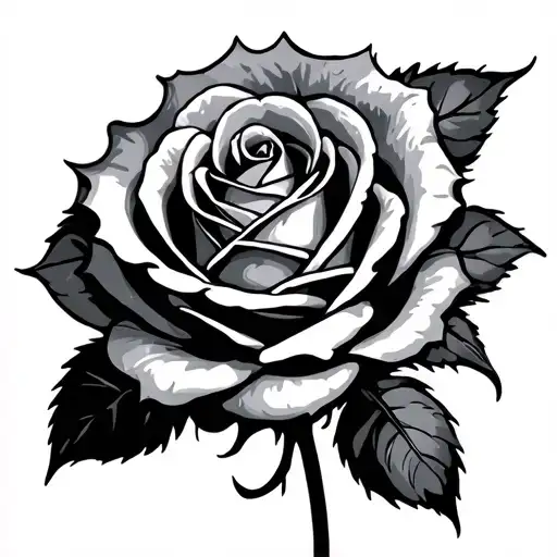Concrete Rose tattoo design idea