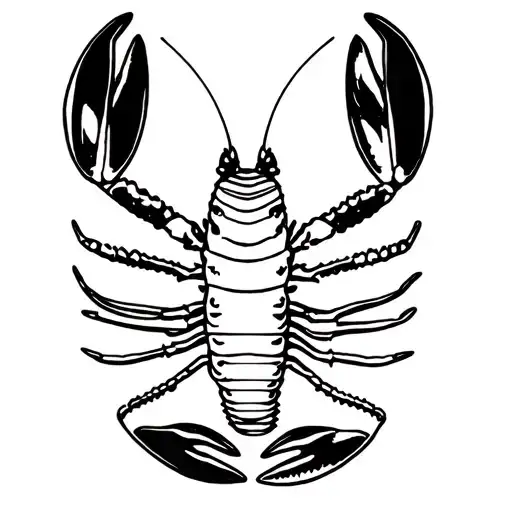 Tasmanian crayfish outline tattoo design idea