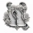 triple helix stairway leading to heaven tattoo design idea