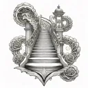 triple helix stairway leading to heaven tattoo design idea