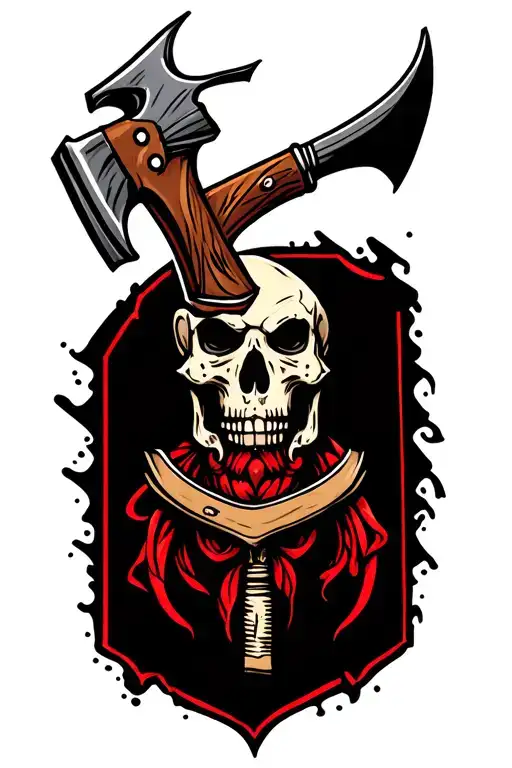 hatchet tattoo design idea