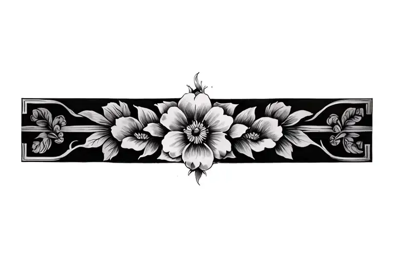 greek floral tattoo design idea