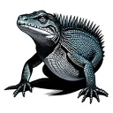 Lizard button meme tattoo design idea