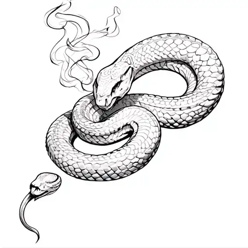 smokes strokes snakes tattoo design idea