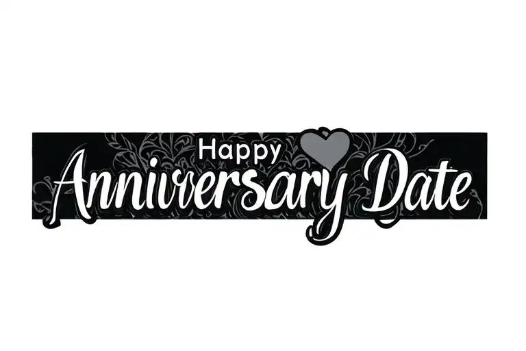 Anniversary date written tattoo design idea