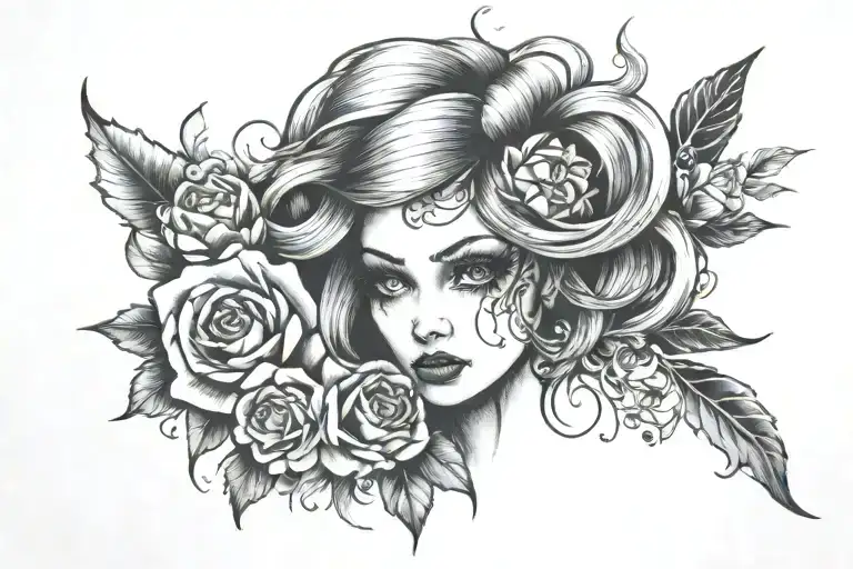 Bad girl tattoo design idea