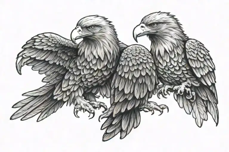 Eagle with two heads left albanian eagle, right serbian eagle tattoo design idea