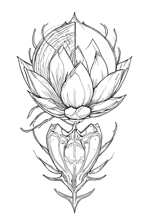 Lotusa concept for a star wars themed tattoo. the outlines should be clearly recognizable as semicolon, while it should  tattoo design idea