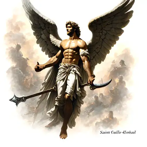 saint michael archangel Michael in battle tattoo design idea