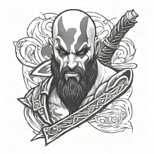 kratos god of war tattoo design idea