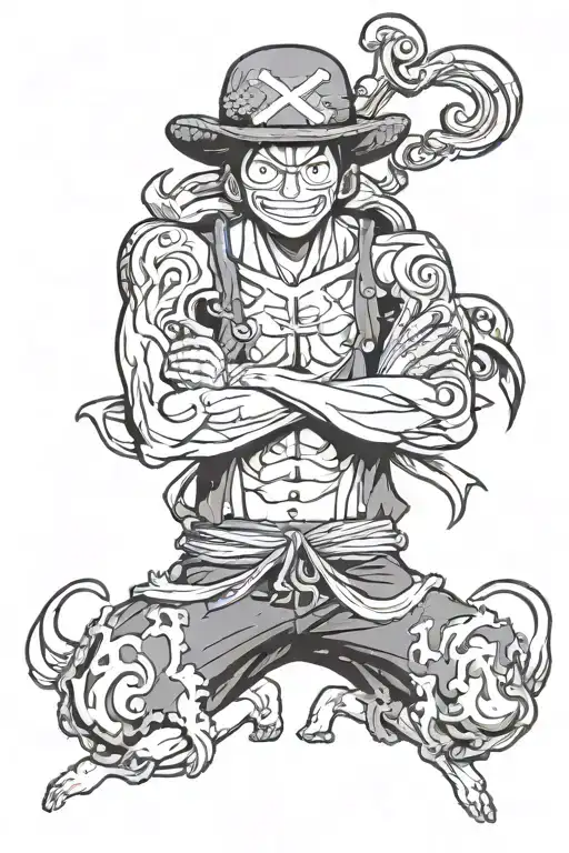 one piece anime  tattoo design idea