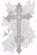 Cross with words "Yea, though I walk through the valley of the shadow of death, I will fear no evil: for thou art with m tattoo design idea