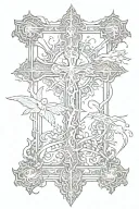 Cross with words "Yea, though I walk through the valley of the shadow of death, I will fear no evil: for thou art with m tattoo design idea