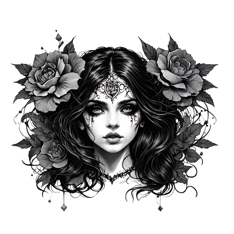 gothic female tattoo design idea