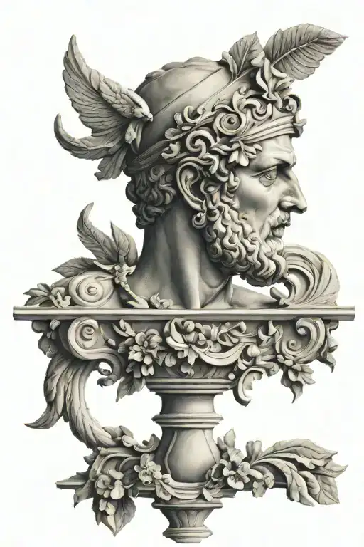 The antique style of ancient Greece tattoo design idea