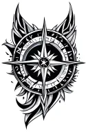 Nordic Compass tribal pattern tattoo design idea