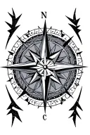 Nordic Compass tribal pattern tattoo design idea