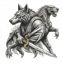 Indian Navy, Lone Wolf, Grim Reaper holding tattoo design idea