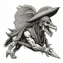 Indian Navy, Lone Wolf, Grim Reaper holding tattoo design idea