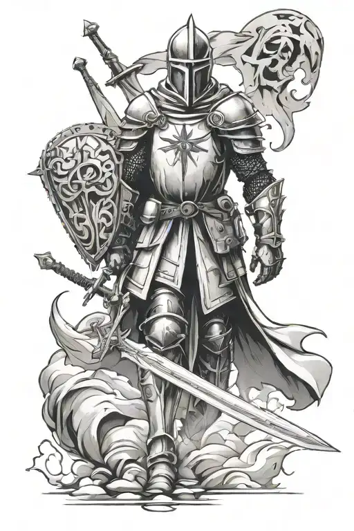templar knight tattoo design idea