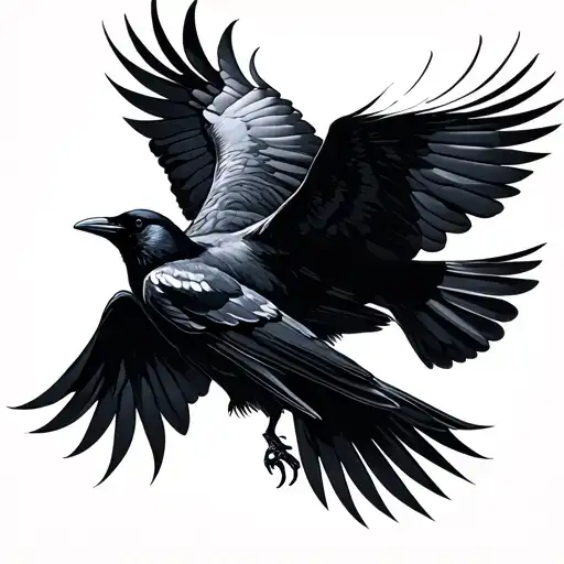 minimalist crows flying tattoo design idea