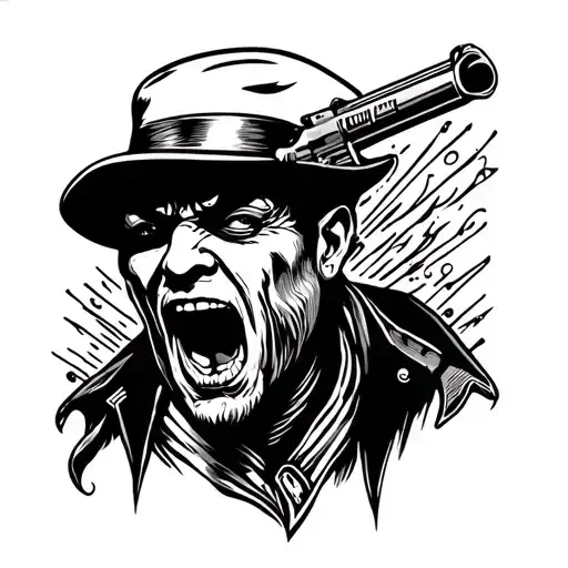 gangster arm sleeve tattoo design idea