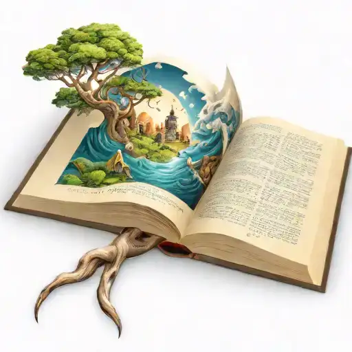 book opening to a real world inside tattoo design idea