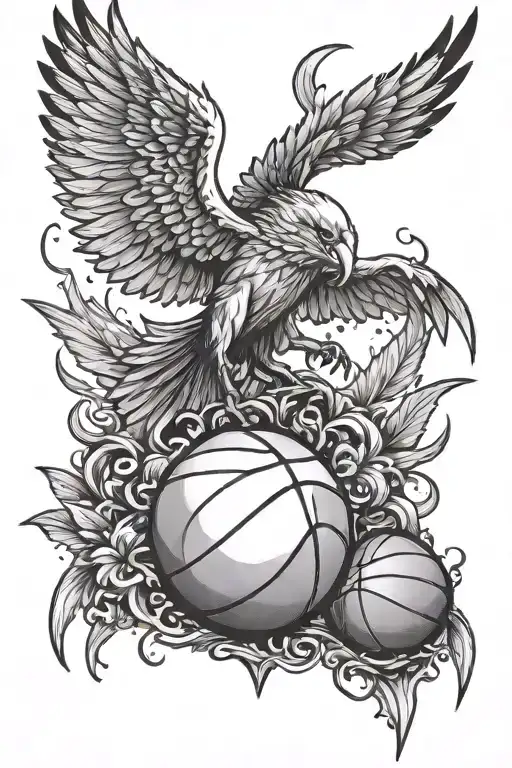 Make a tattoo about a basketball with wings and the name Bart Meijerink, it’s dedicated to him tattoo design idea